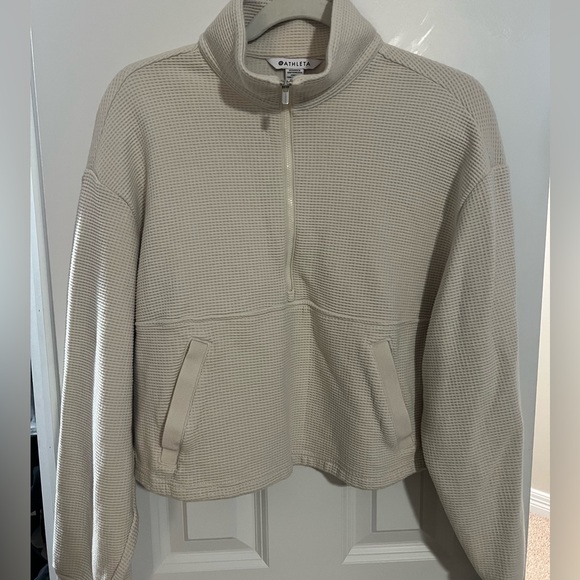 Athleta Tranquil Waffle 1/2 Zip Swaetshirt - Picture 3 of 8